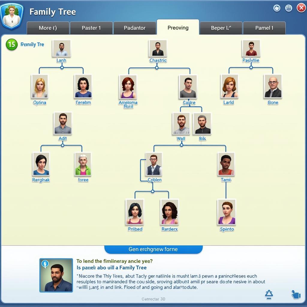 Sims 4 Family Tree Panel for Genealogy Research