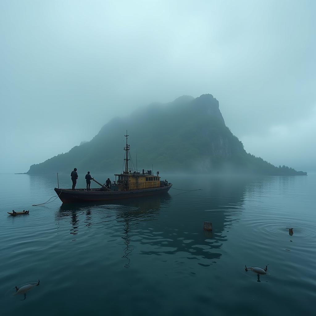 Small research vessel investigating paranormal hotspot