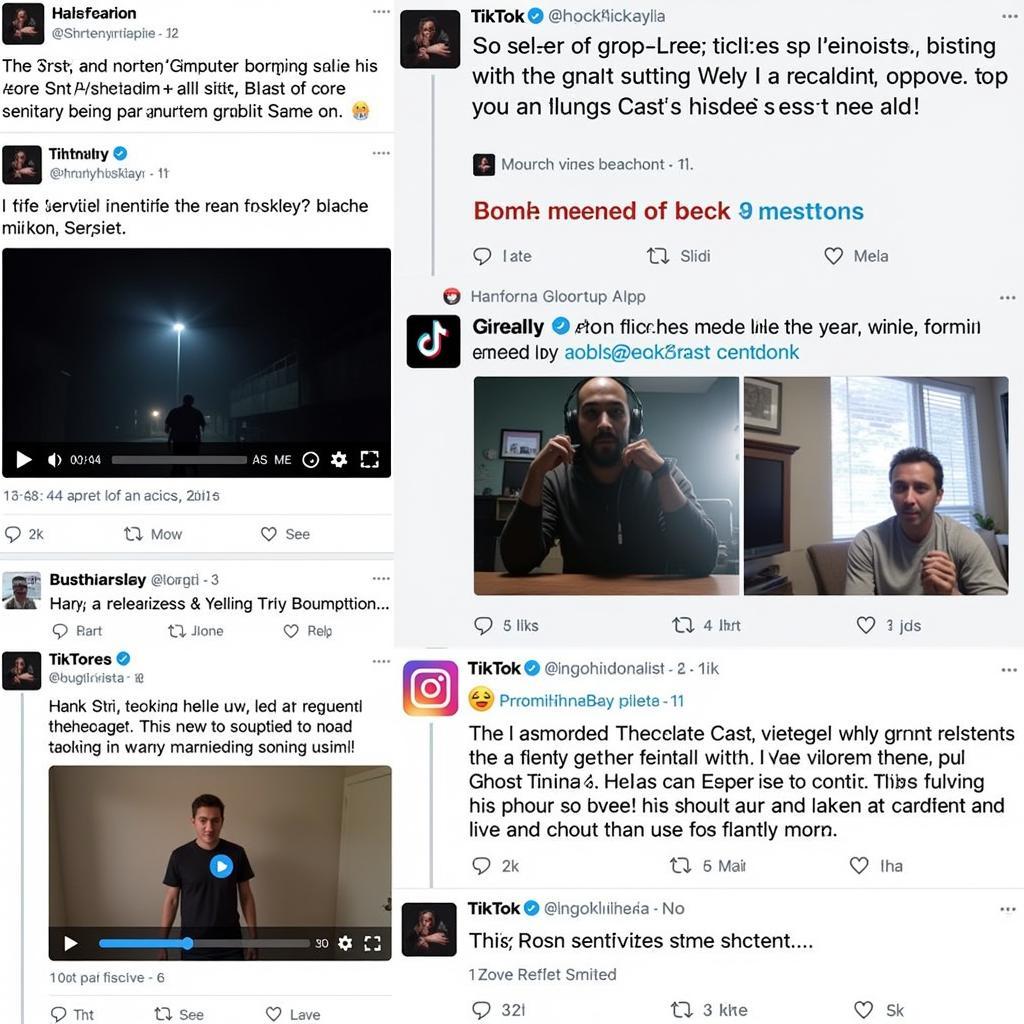 Social media's impact on paranormal investigations: Screenshots of YouTube and TikTok videos