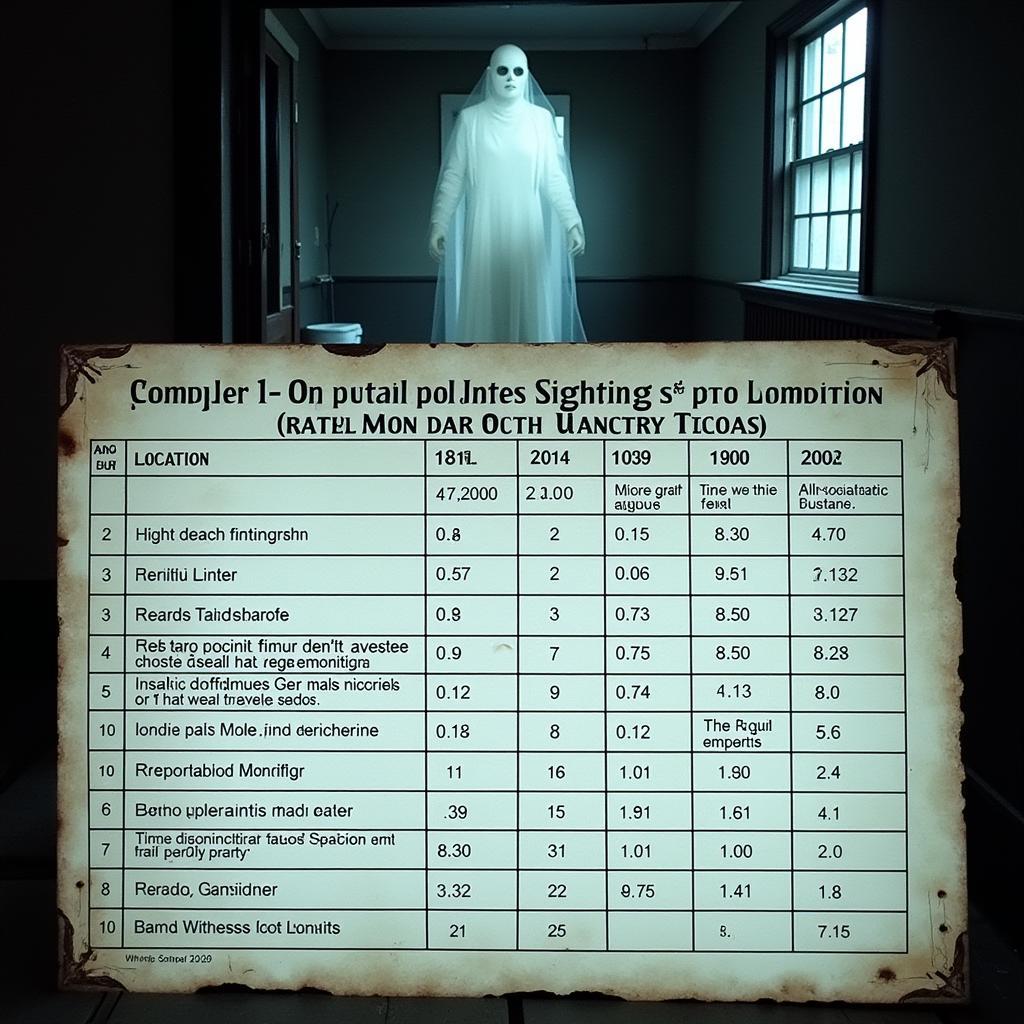 Data on Spectral Figure Sightings