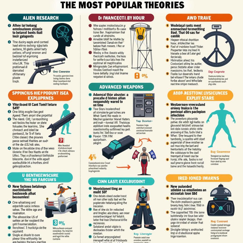 Infographic depicting various conspiracy theories surrounding the Starfield undisclosed research laboratory