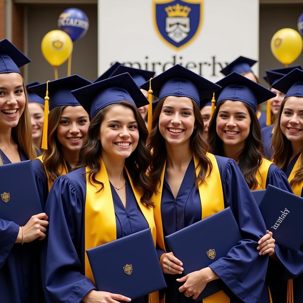 Students celebrating at their graduation ceremony