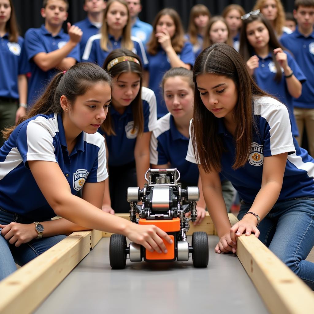 Robotics team competing at a regional event