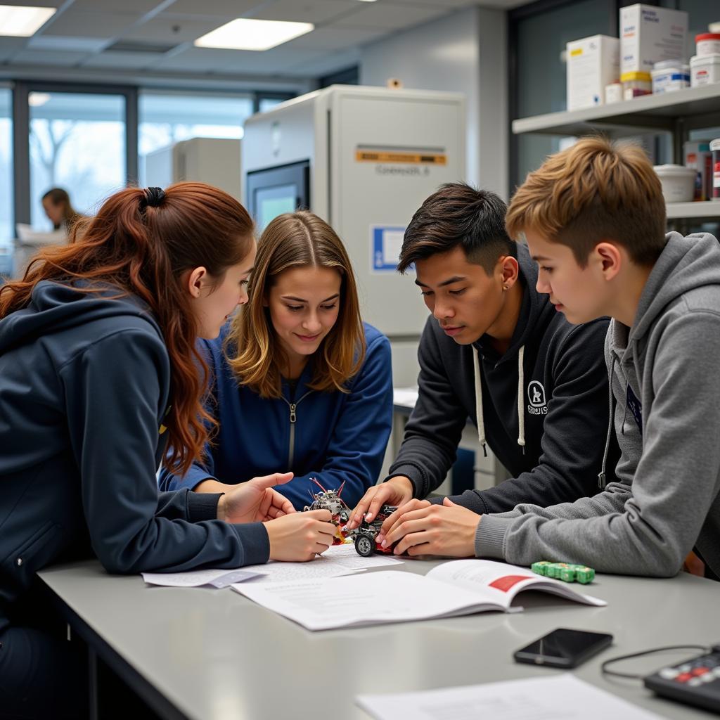 Students Collaborating on a Stem Research Project