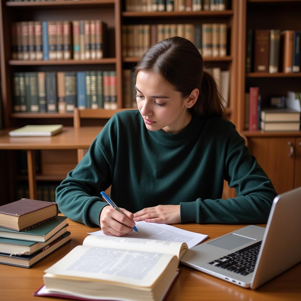 Stetson Law Research Assistant diligently working on a legal research project