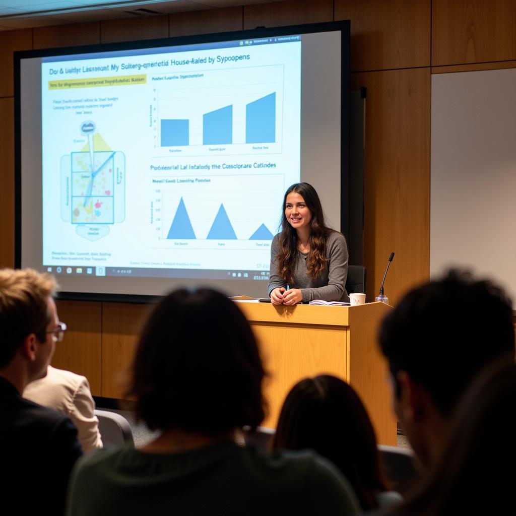 Student Presenting Psychology Research at a Symposium