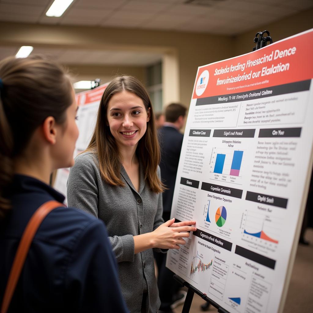 Student Presenting Research Poster at Virginia Tech