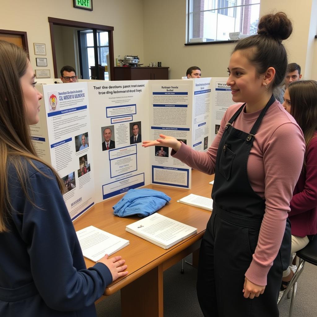 Student Presenting Research Project