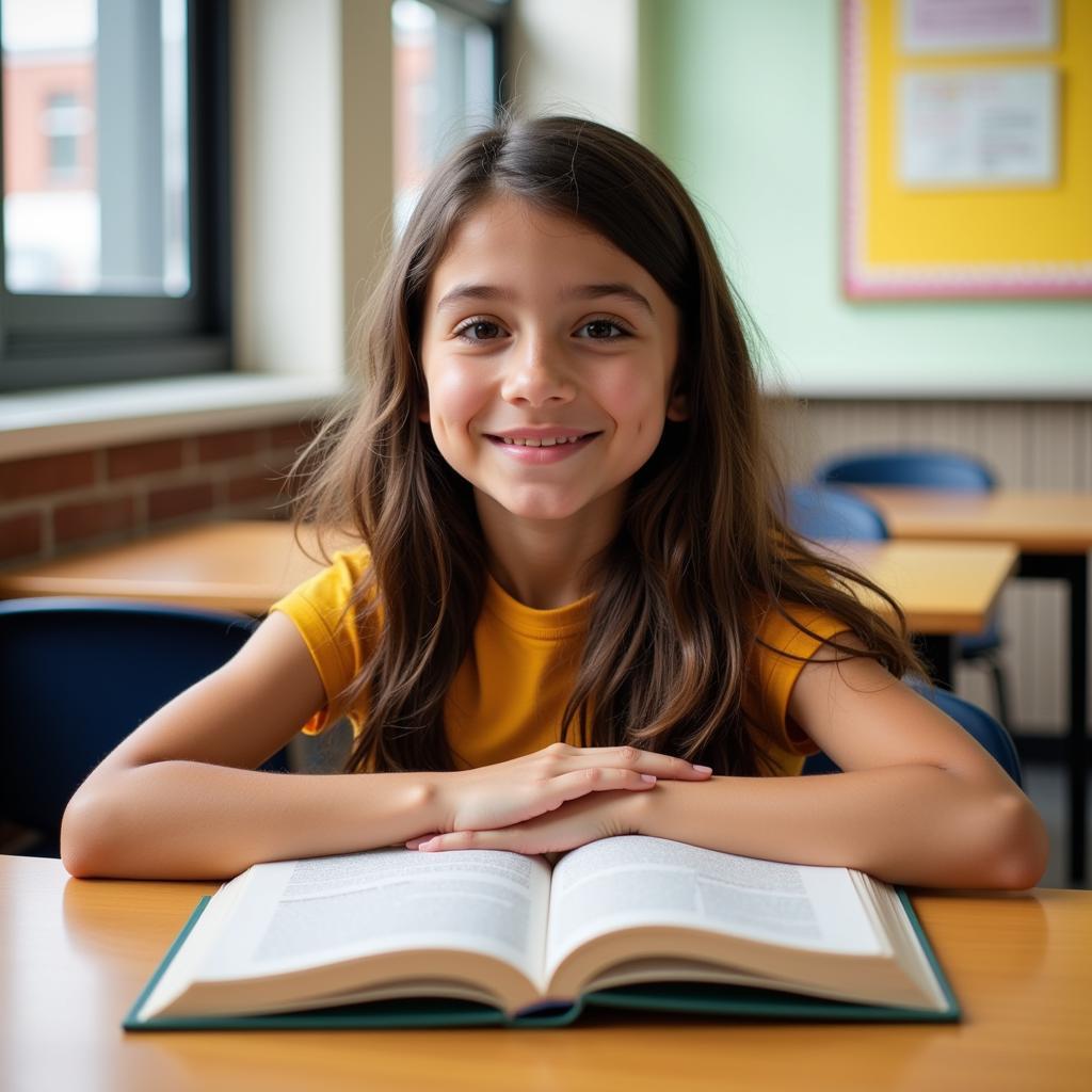 A student reading confidently after participating in a research-based reading program.