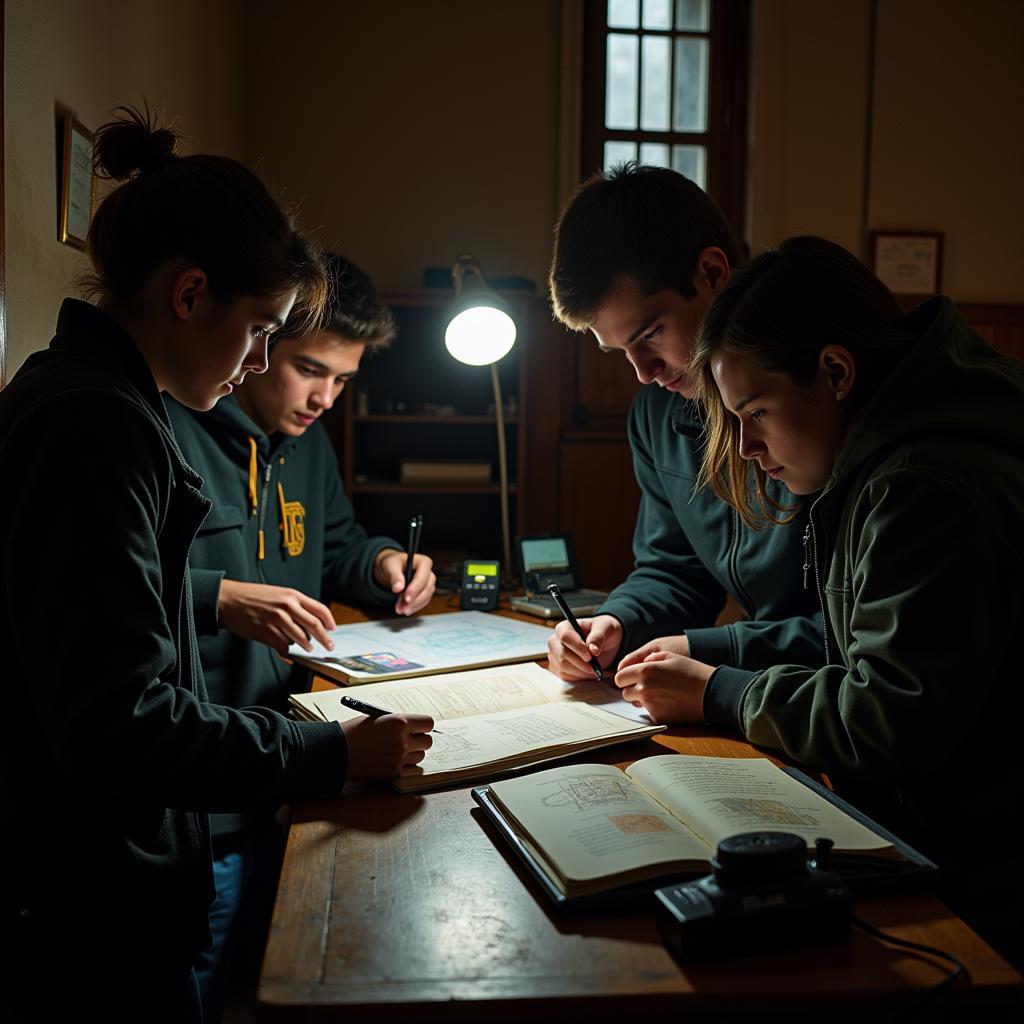 High School Students Conducting Paranormal Investigation during Summer Research