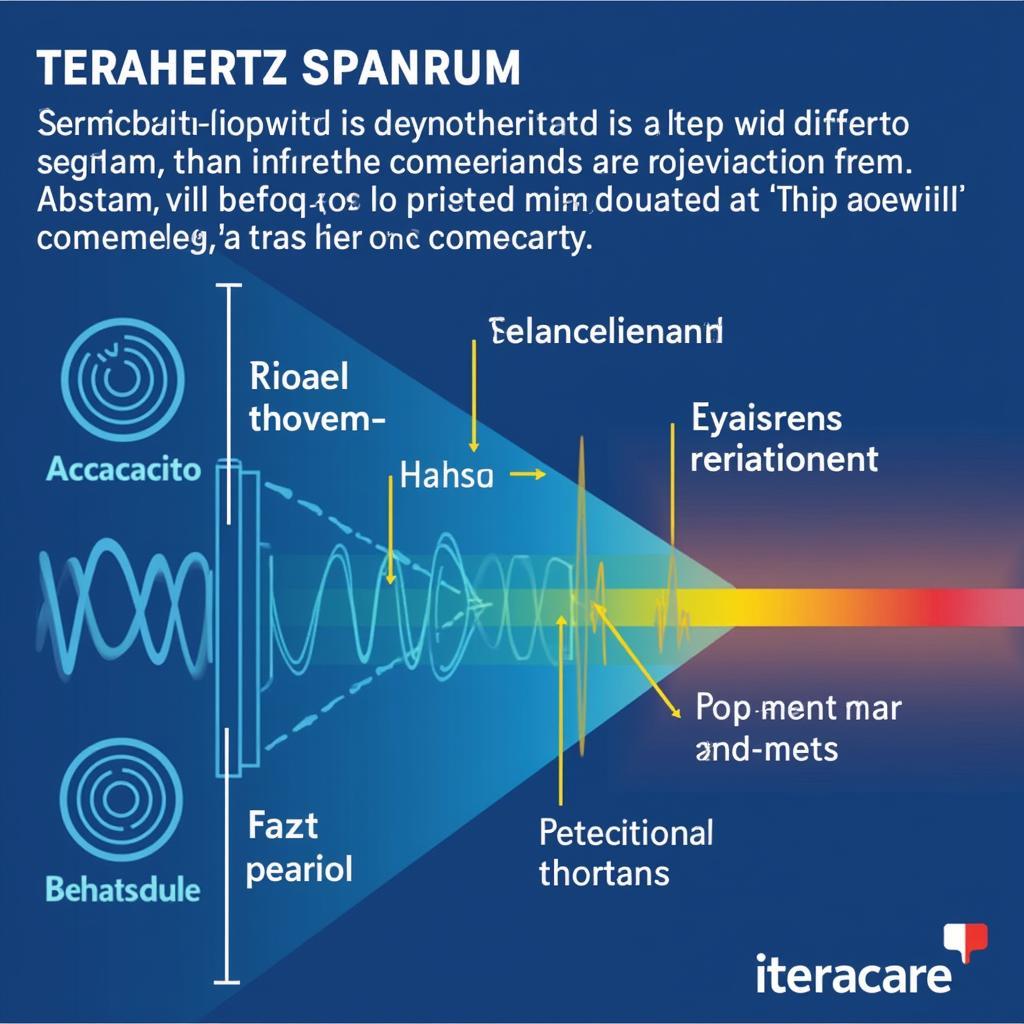 Diagram illustrating the electromagnetic spectrum with a focus on the terahertz frequency range.