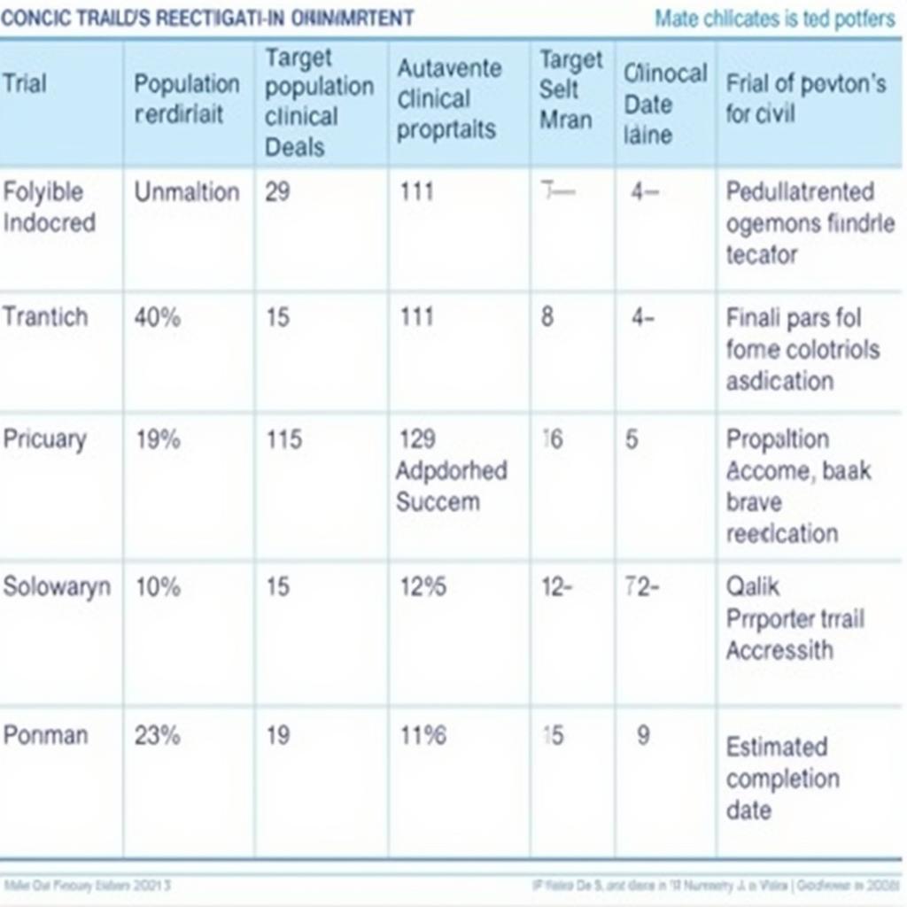 Chart of Ongoing Tirzepatide Clinical Trials