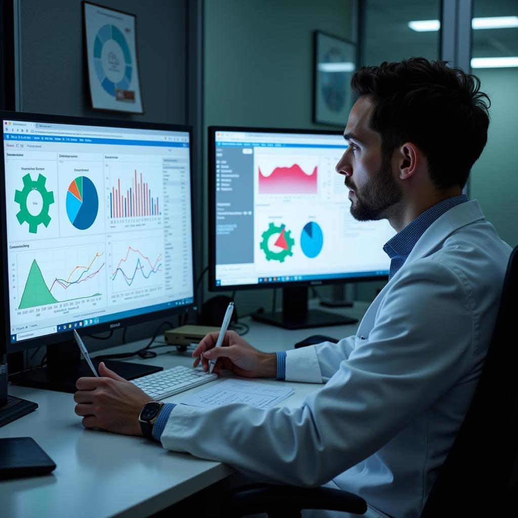 Toxicologist Analyzing Data