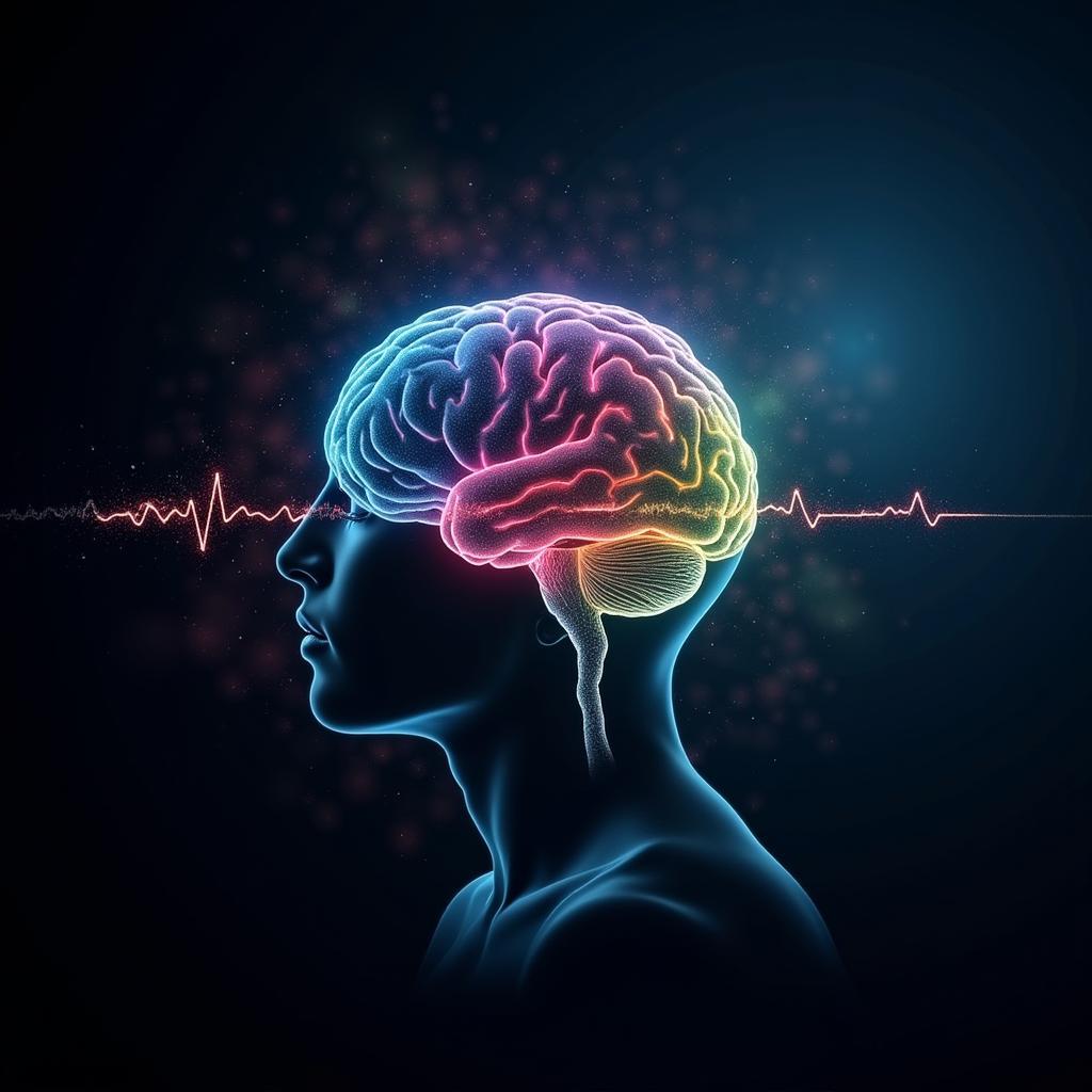 Illustration depicting the hypothetical influence of trace elements on brainwaves