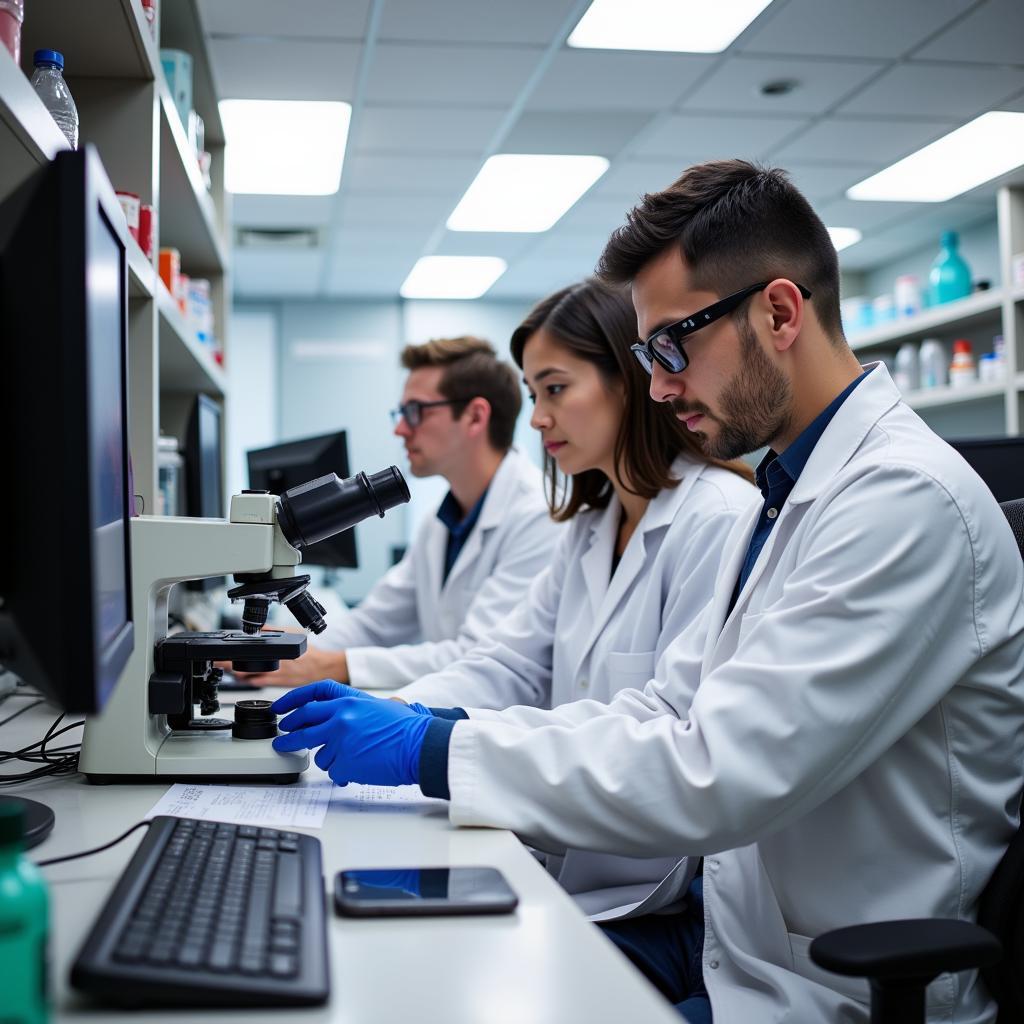 UCI Students and Faculty Collaborating in a Cutting-Edge Research Lab