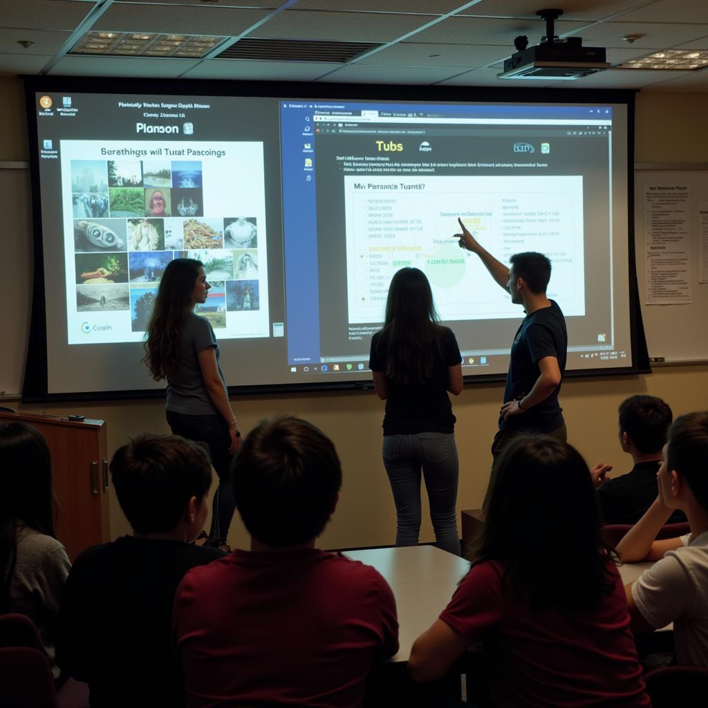 High school students presenting their research on paranormal topics