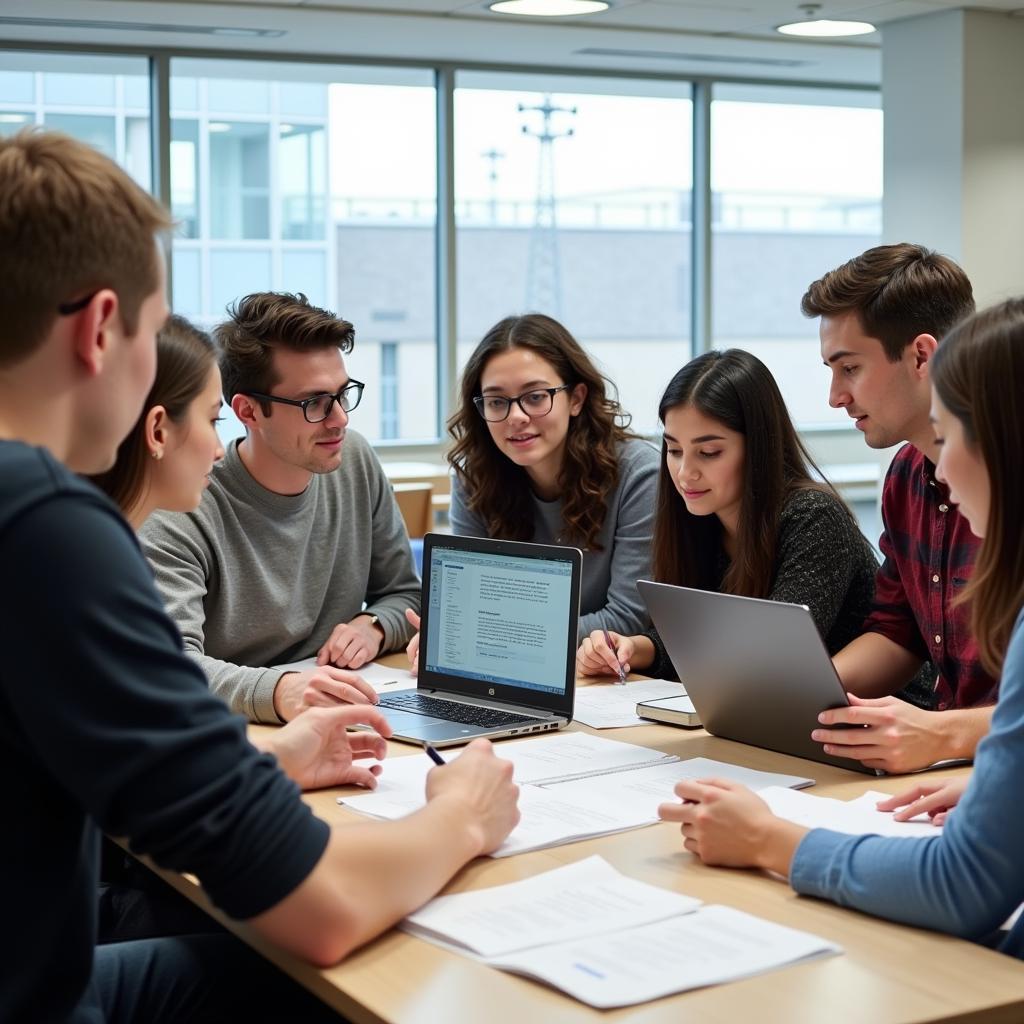 Students Collaborating in an Undergraduate Research Center