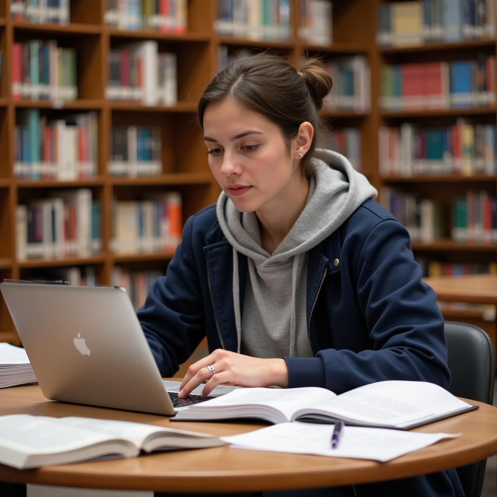 Student Writing a Research Proposal