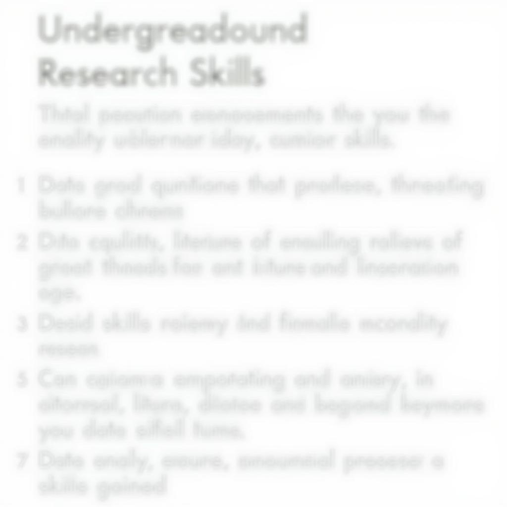 Undergraduate Research Resume Skills