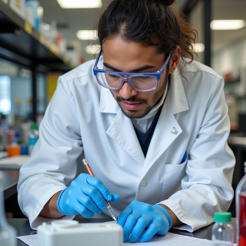 Undergraduate Student Conducting Research in a Laboratory