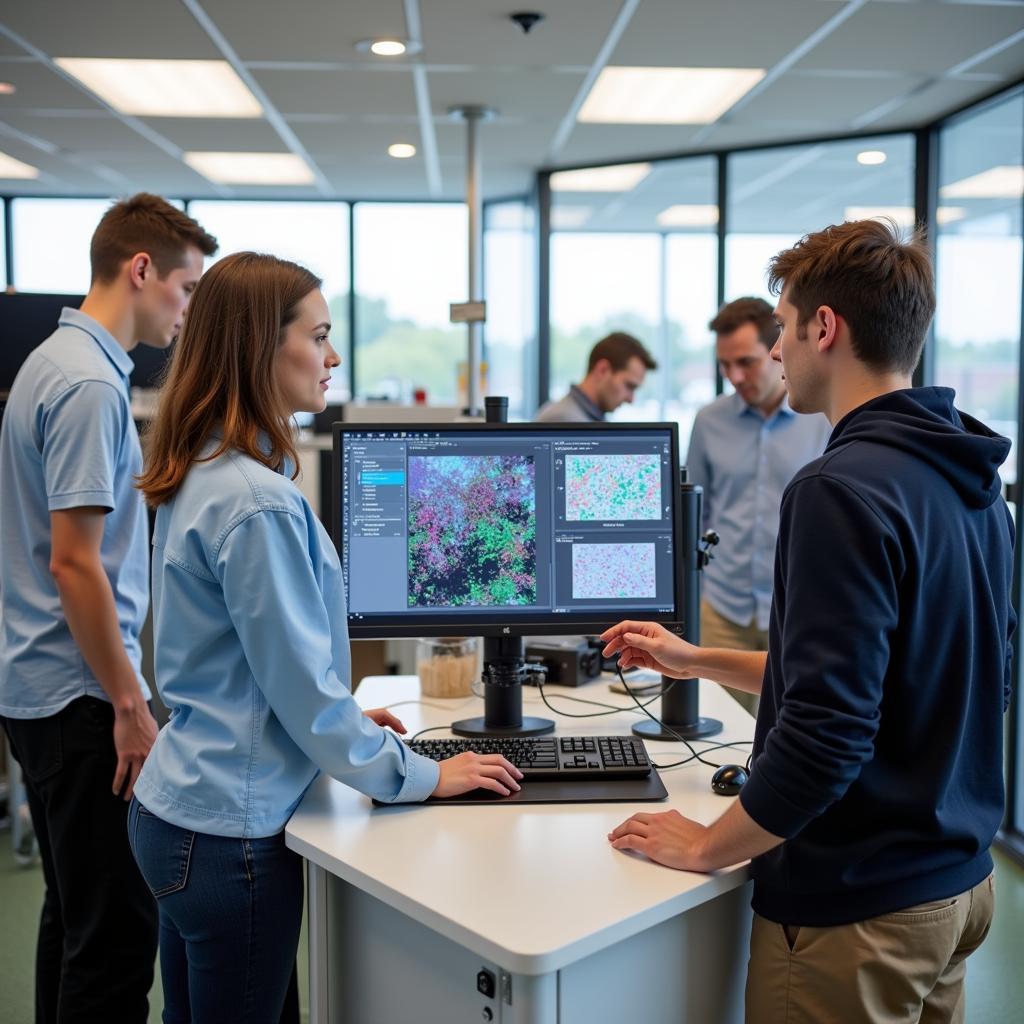 Students working in a University of Illinois engineering lab during a summer research program.