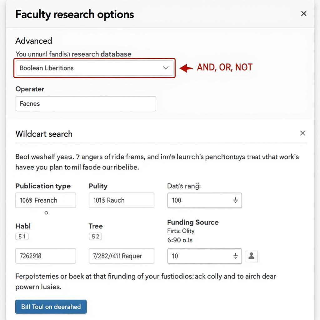 UofSC Research Database Advanced Search Options