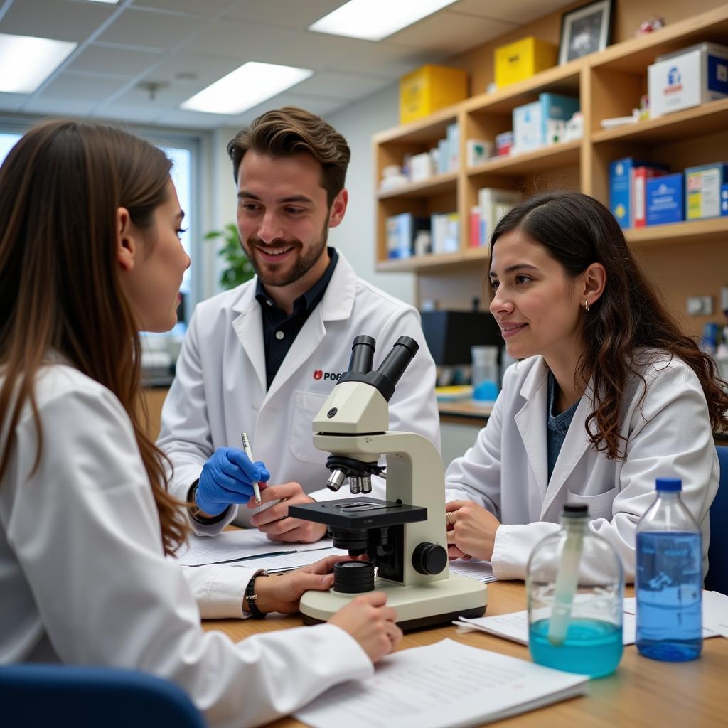 High school students conducting research in a Upenn lab