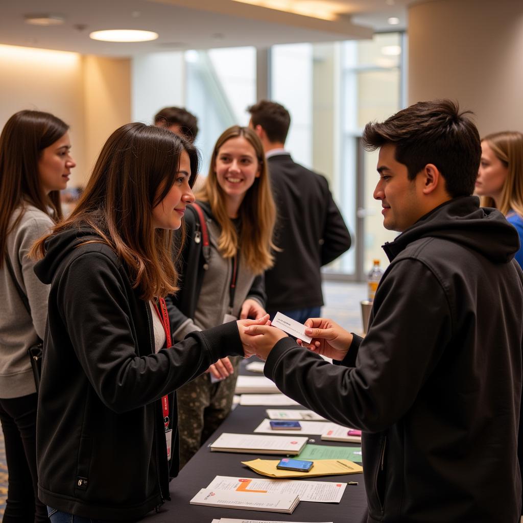 Students networking at the USF Undergraduate Research Conference