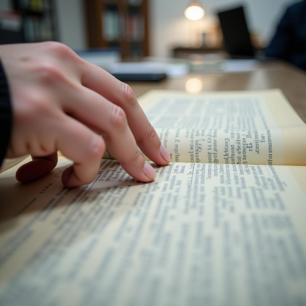 Researcher Using a Book Index