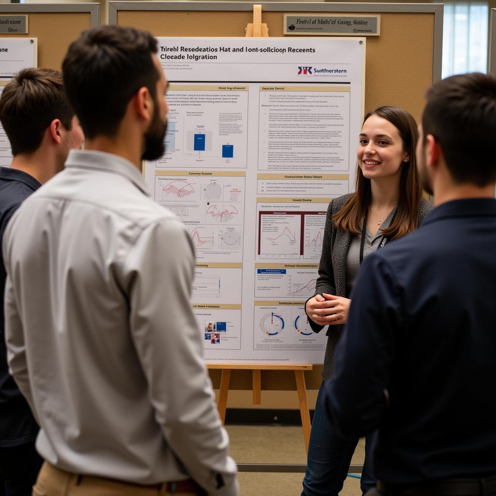 Student presenting research findings at UT Southwestern