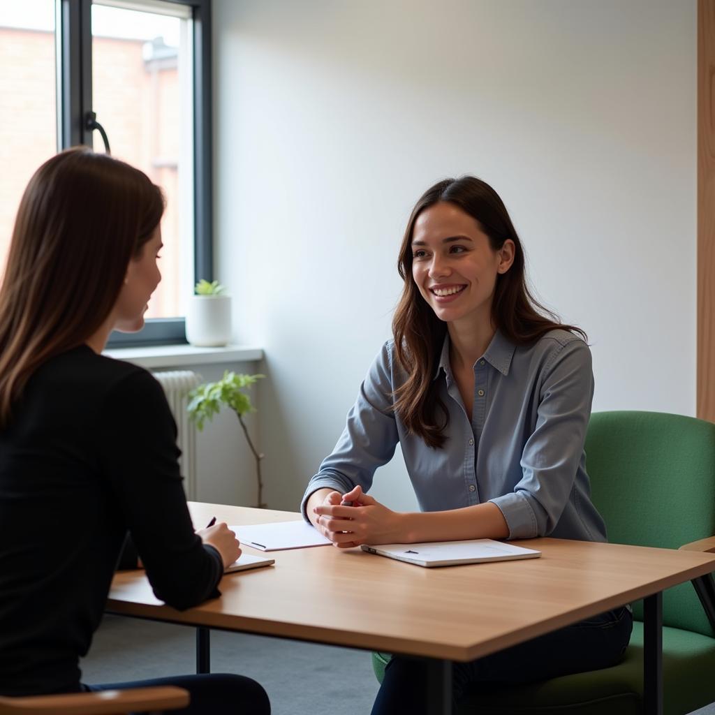 UX Research Assistant Conducting User Interview