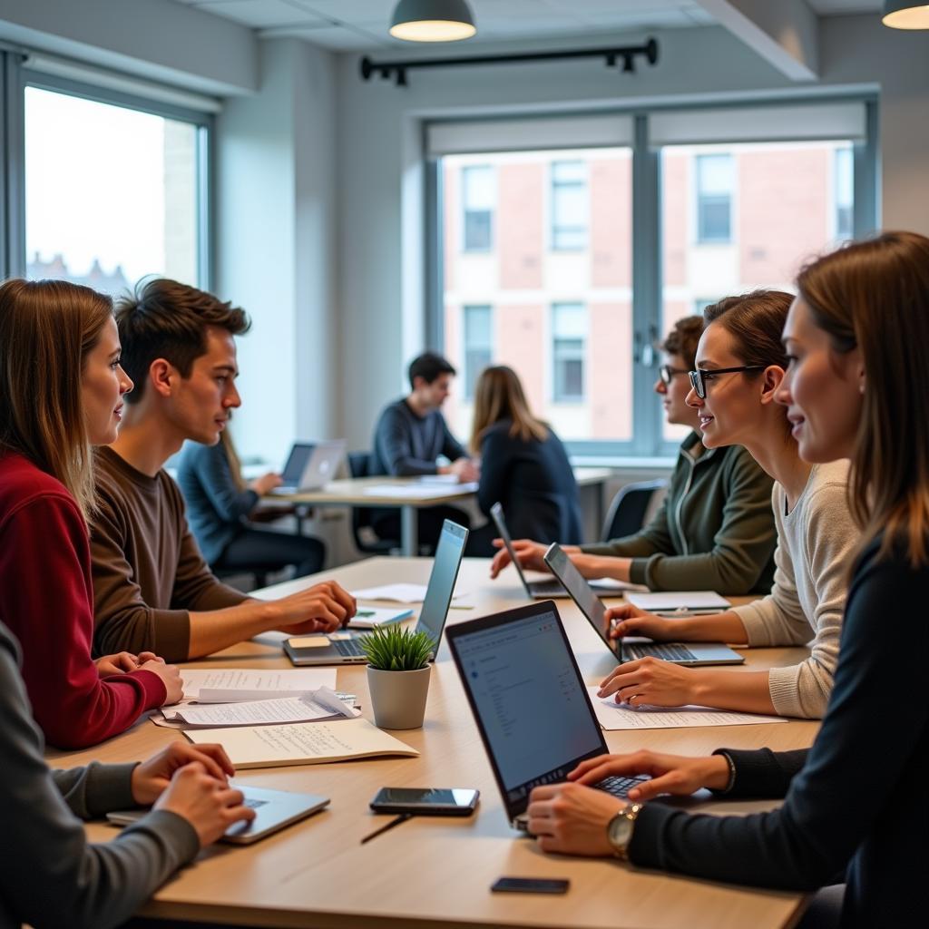 Students learning in a UX Research Course