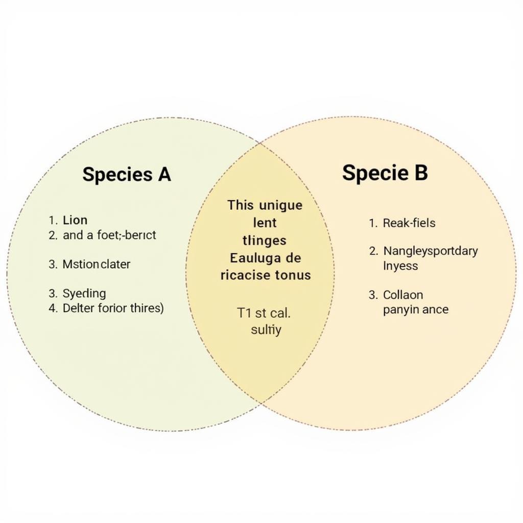 Venn Diagram Comparing Two Animal Species