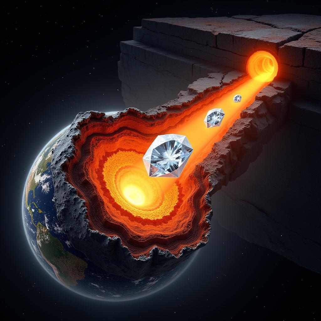 White Diamond Formation in Kimberlite Pipe