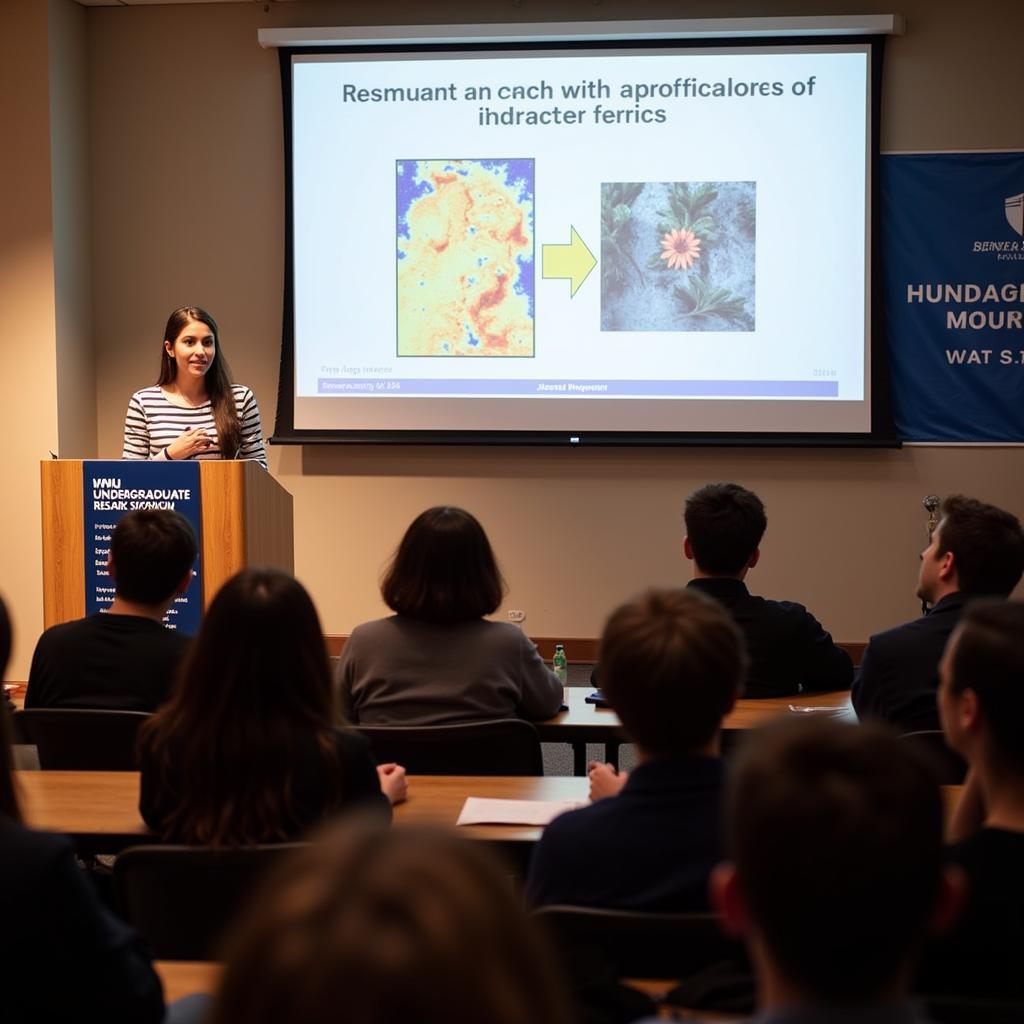 Student Presenting Research at WVU Undergraduate Research Symposium