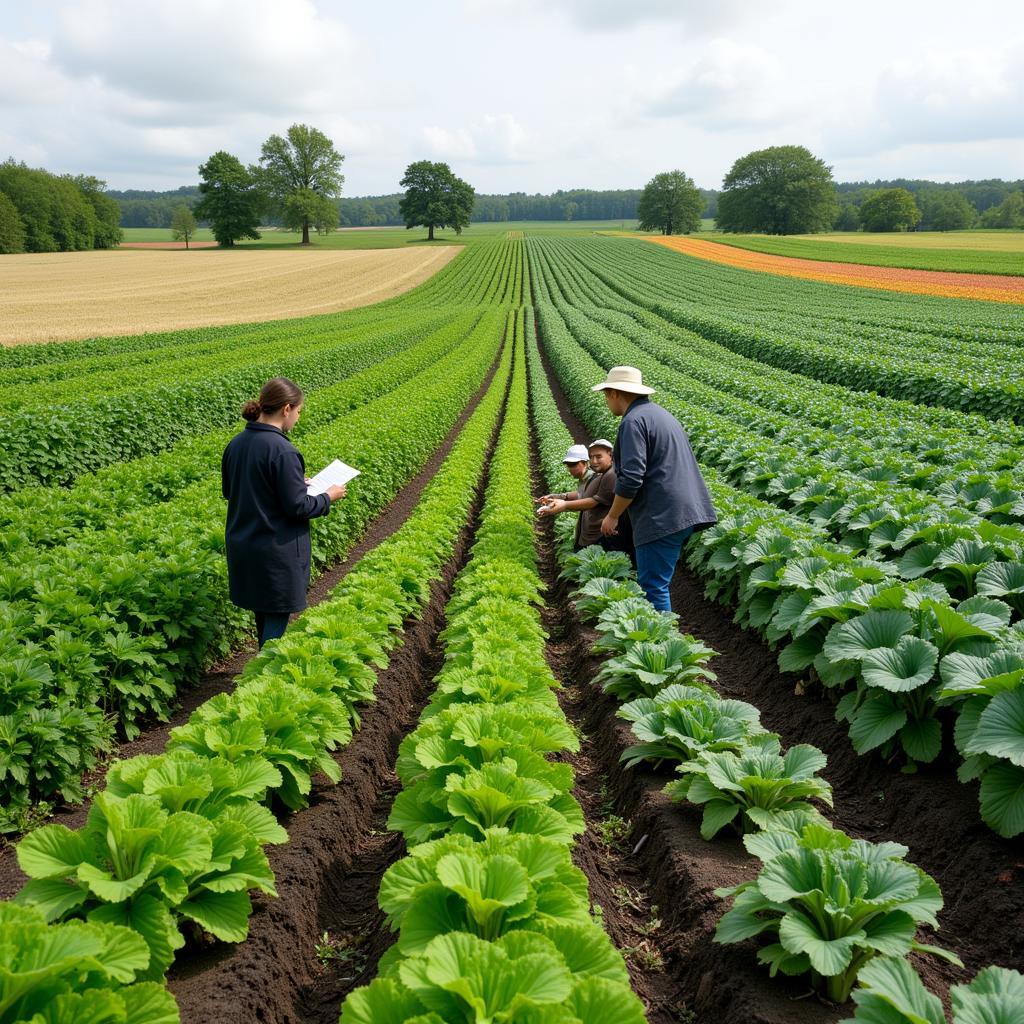 Field trials being conducted at an agronomy center