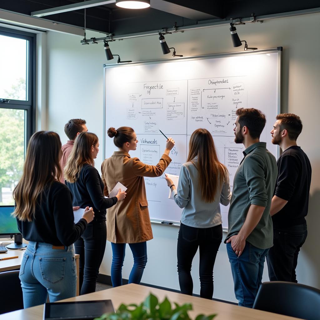 AI Research Team Collaborating on a Project