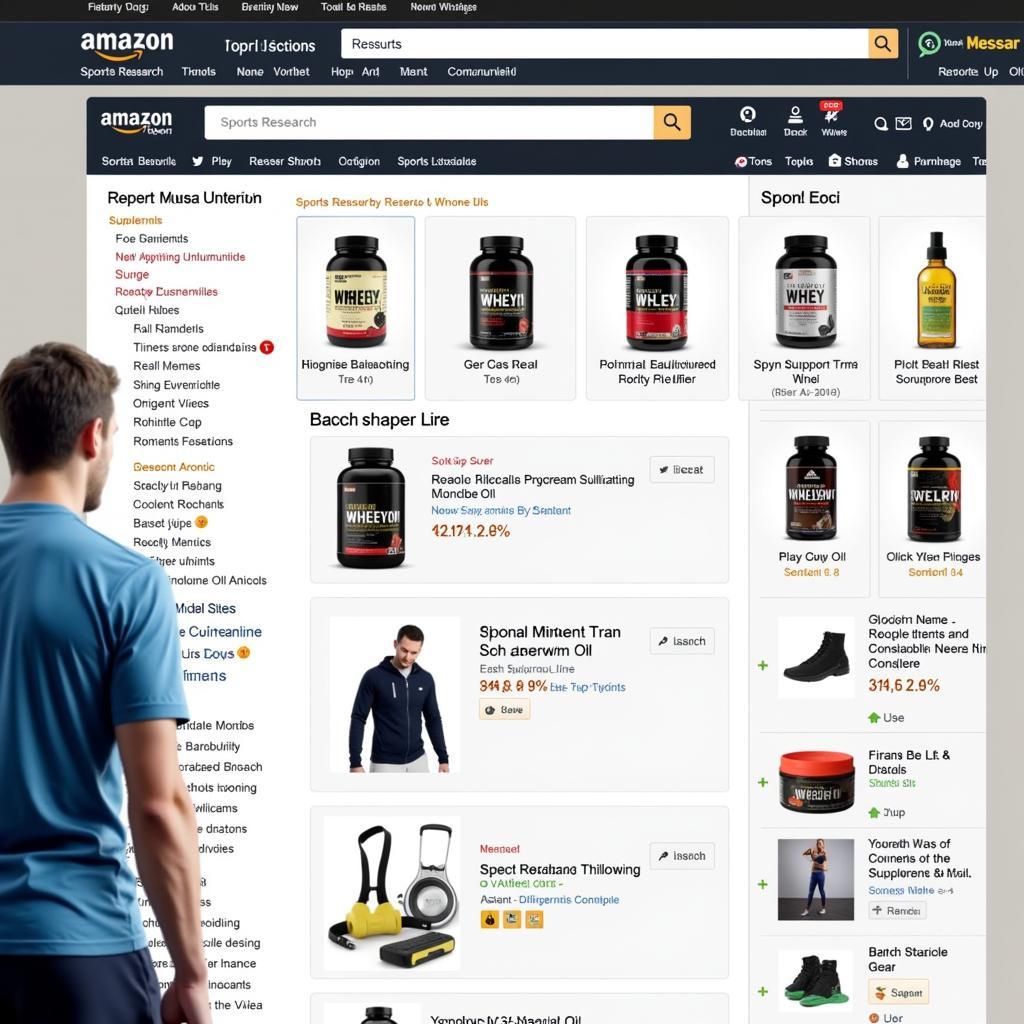 Searching for Sports Research Products on Amazon