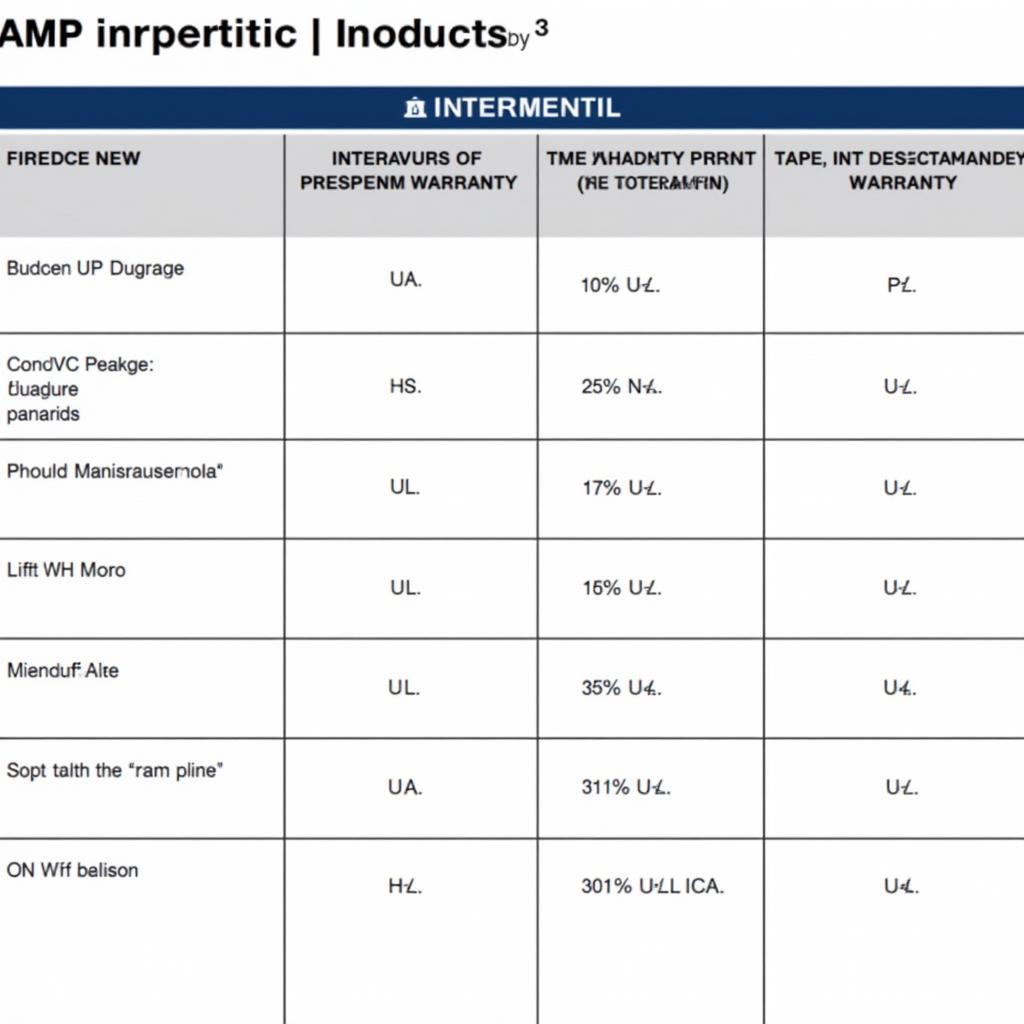 AMP Research Warranty Duration Chart