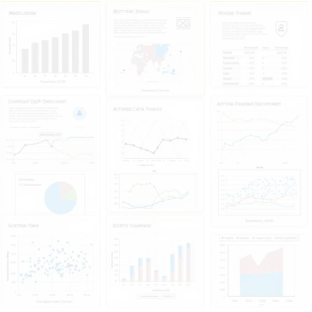 Charts and graphs illustrating marketing research data analysis