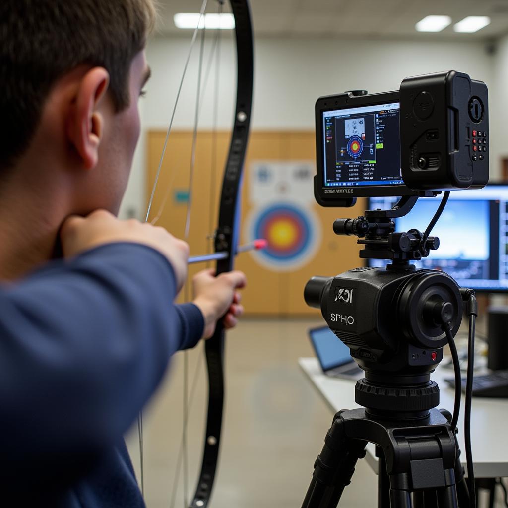 Archery Research Bow and High-Speed Camera Setup