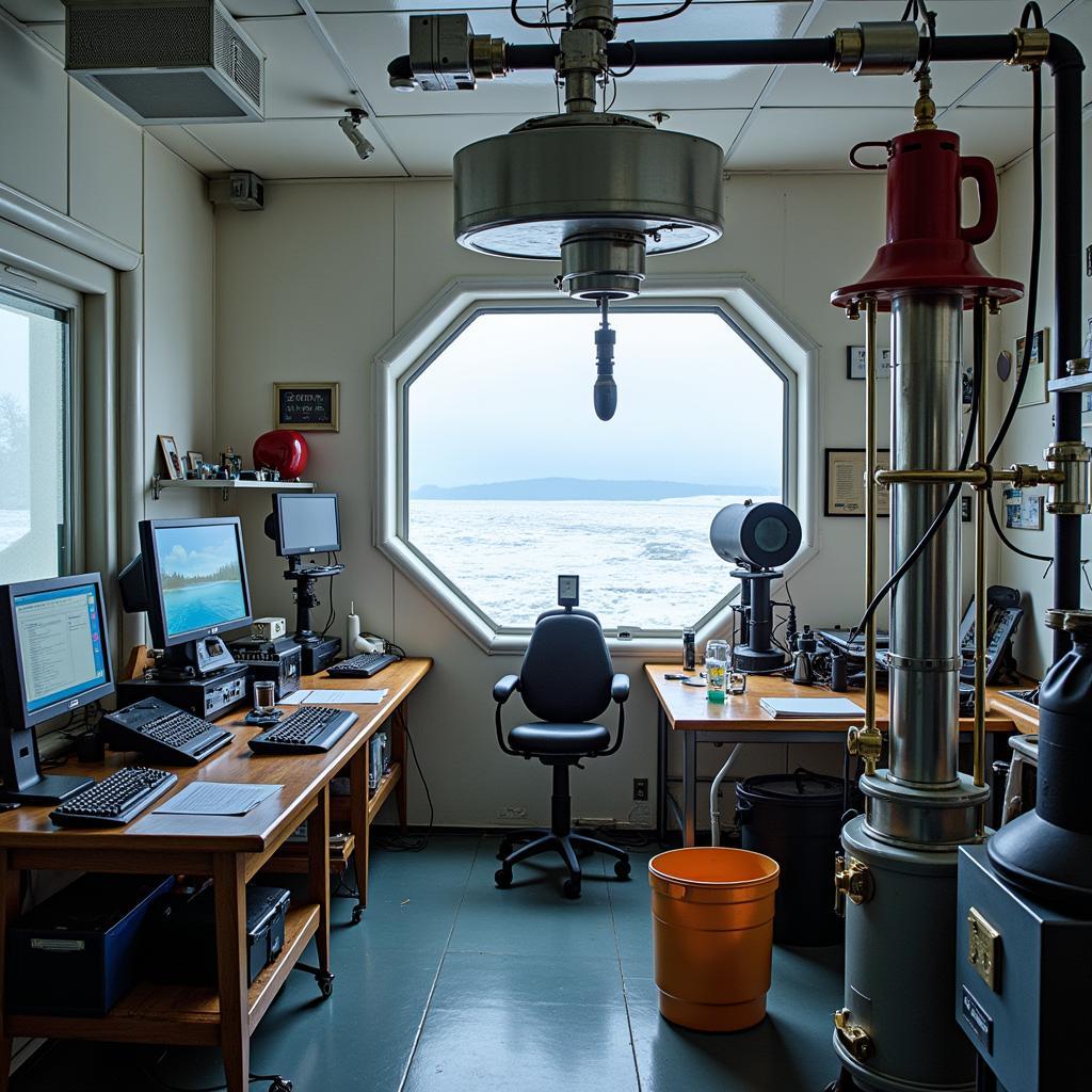 Specialized equipment at an arctic research base