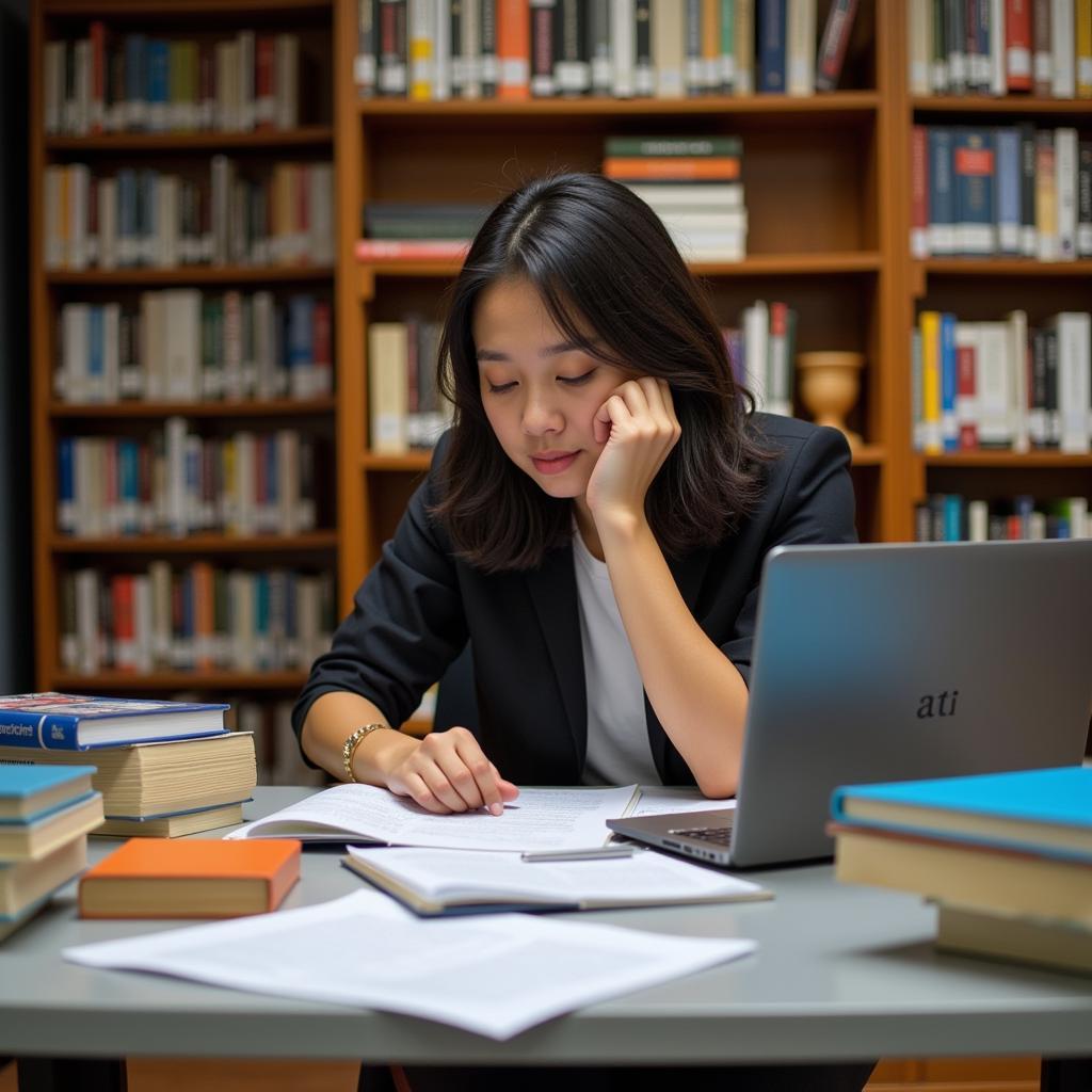 Associated Researcher diligently working on a research project