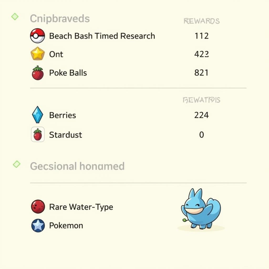 Pokémon GO Beach Bash Timed Research Rewards