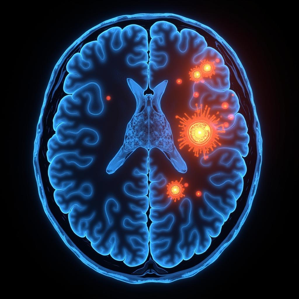 Brain scan showing activity in bipolar disorder research