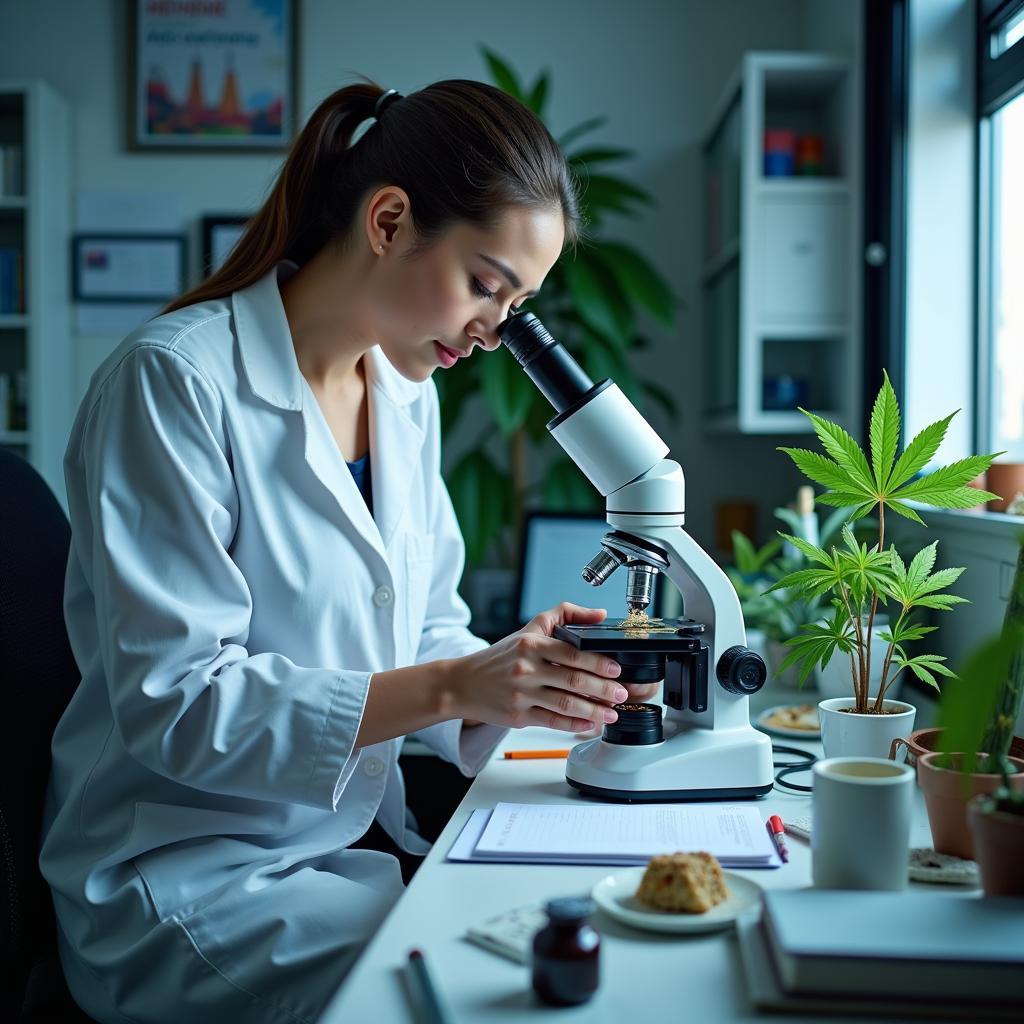 Cannabis Research Scientist in a Lab