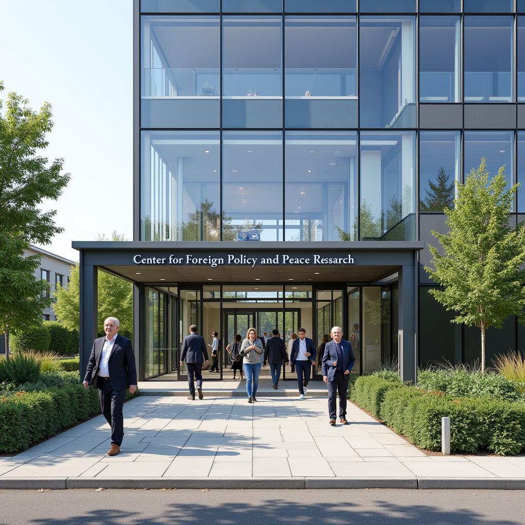 Modern building housing a Center for Foreign Policy and Peace Research