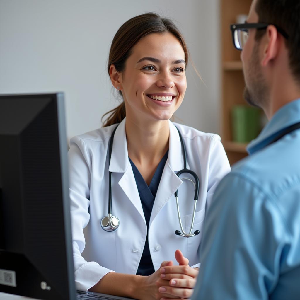 A clinical research assistant in a job interview.