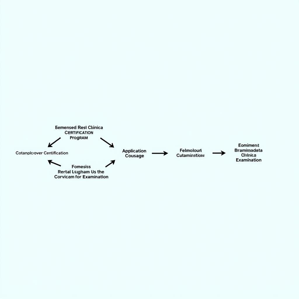 A flowchart depicting the steps involved in obtaining a clinical research certification, from initial research to final certification.