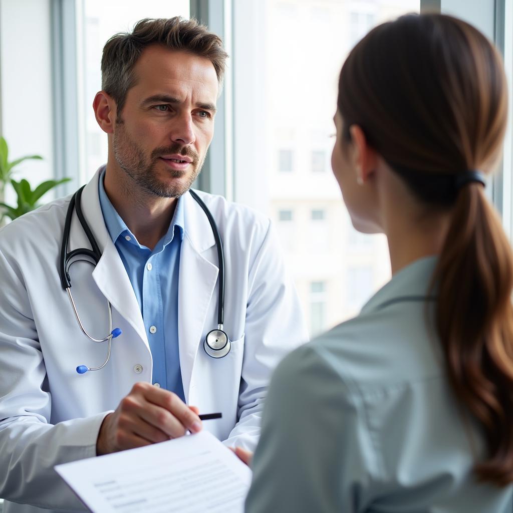 Clinical Research Physician Examining Patient